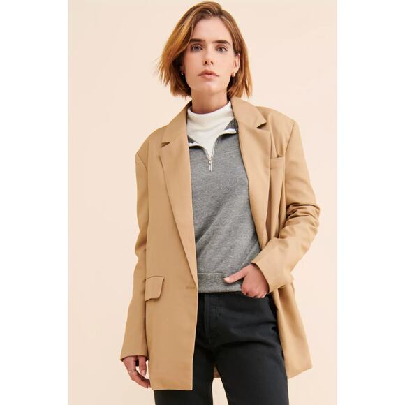 Lioness – Welcome To The Jungle Oversized Blazer in Camel - Picture 2 of 10